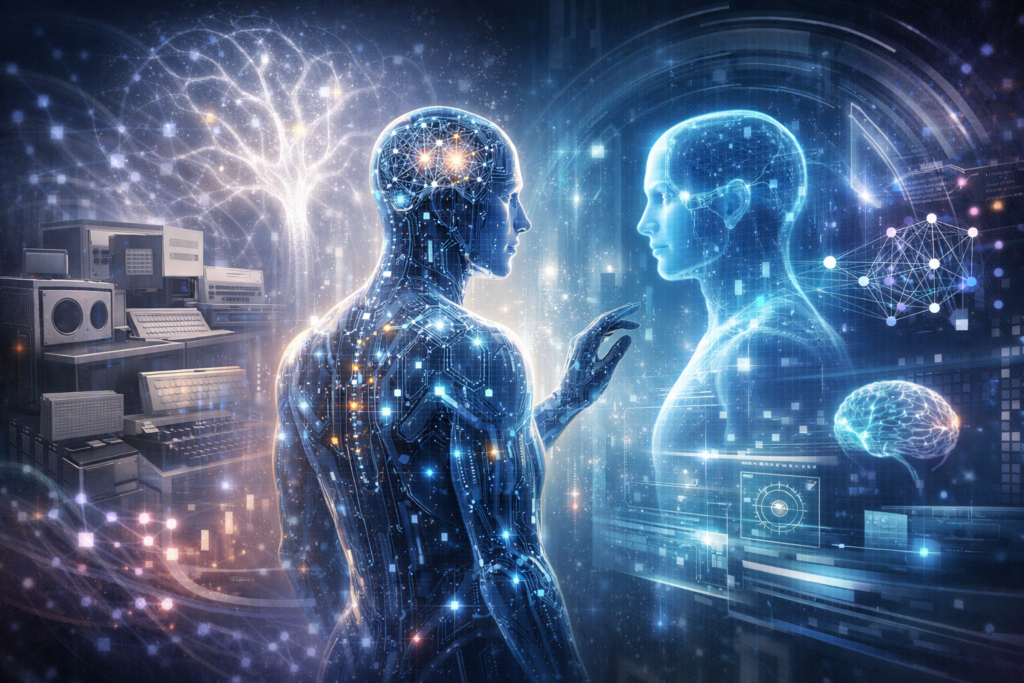 Evolution of Self-Aware AI