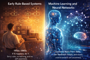 Evolution of Self-Aware AI